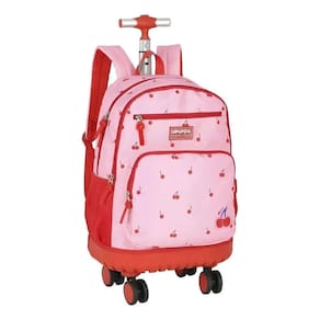 1 - Mochila De Rodinha Alça Costas Escolar Cereja Up4you