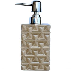 Saboneteira Liquida Lavabo Banheiro Cerâmica Preto De 350ml