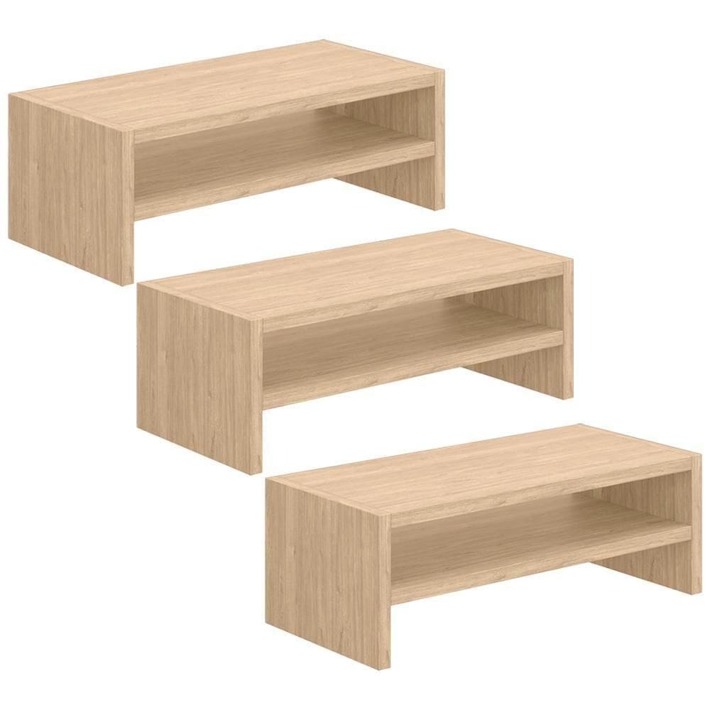 Kit 03 Suportes Para Monitor Stand Home Office Lap 63 Cm L03 Amadeirado - Lyam