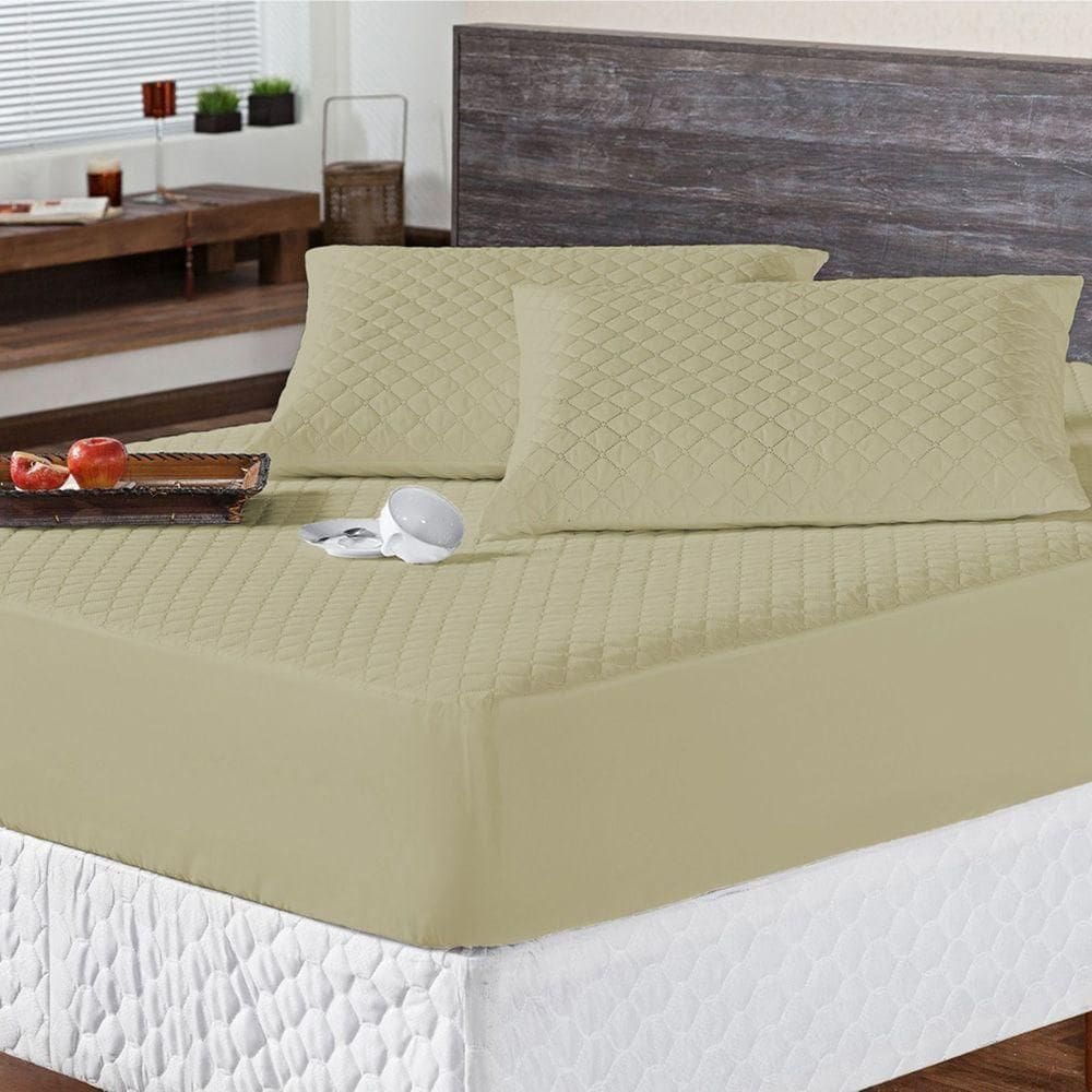 Protetor Colchão Max Impermeável King 3 Peças - Cáqui