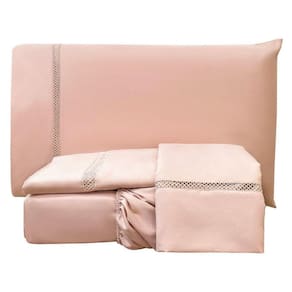 Jogo De Cama Lençol Queen Apolo Micropercal 300 Fios - Rosê