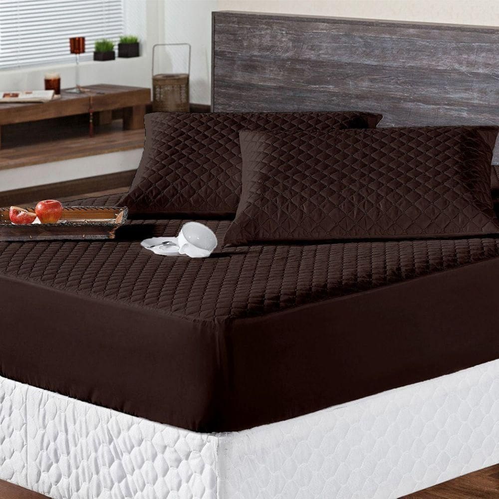 Protetor Colchão Max Impermeável Casal 3 Peças - Tabaco