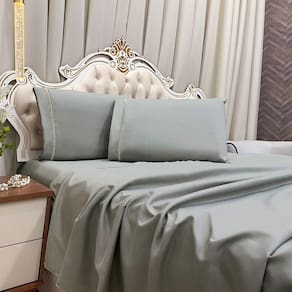 Jogo De Cama Lençol King Realce Percal 400 Fios 4 Peças - Cinza