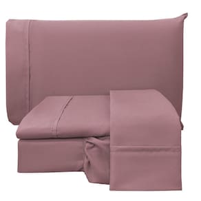 Jogo De Cama Lençol King Conforto Percal 300 Fios 4 Peças - Marrom