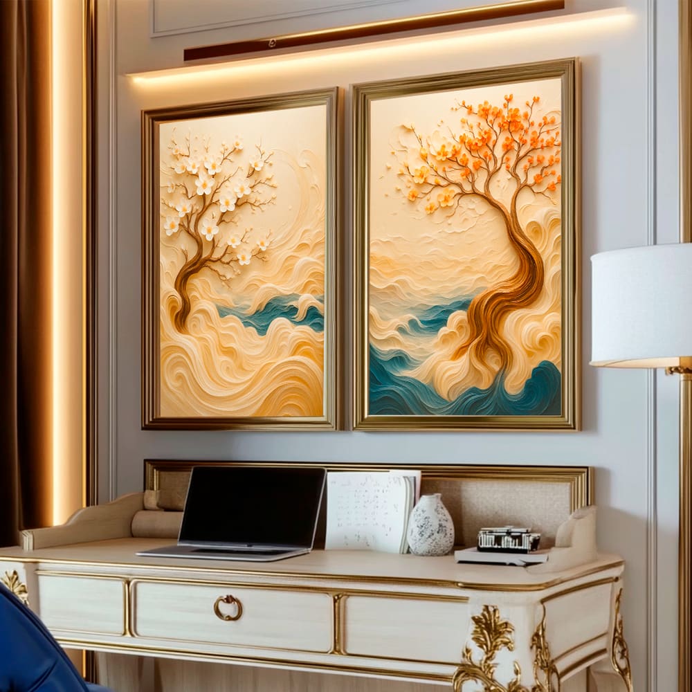 Quadro Decorativo Duo Árvore da Sabedoria 3D
