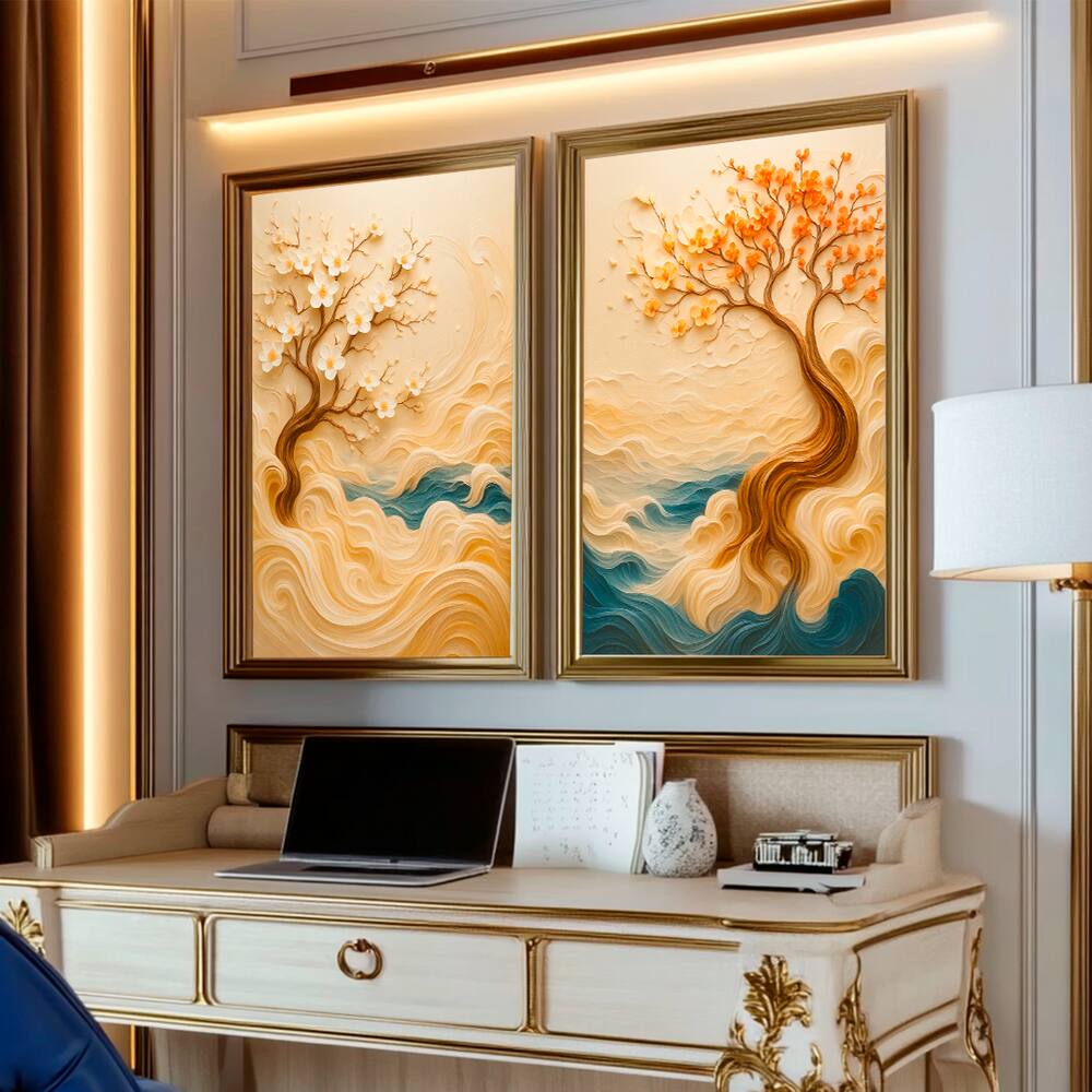 Quadro Decorativo Duo Árvore da Sabedoria 3D