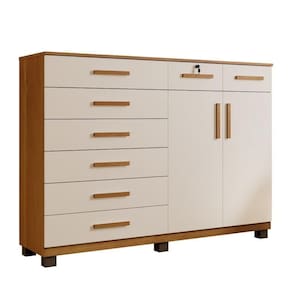 Cômoda Triunfo 2 Portas 8 Gavetas Com Chave Benetil Cinamomo Off White