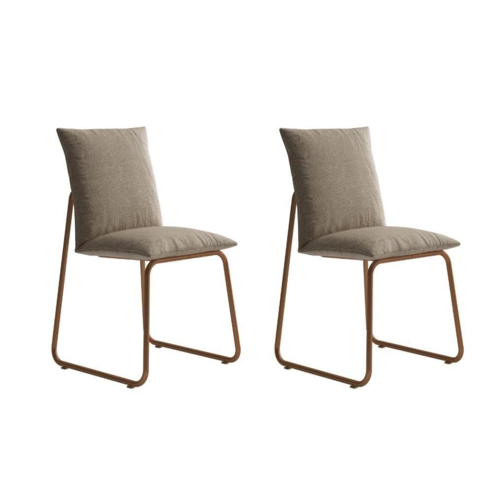 Conjunto 2 Cadeiras De Jantar Soft 1750 Carraro Areia Rose