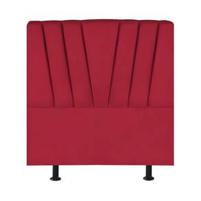 Cabeceira Estofada Cama Solteiro 90 Cm Malu Suede Vermelho