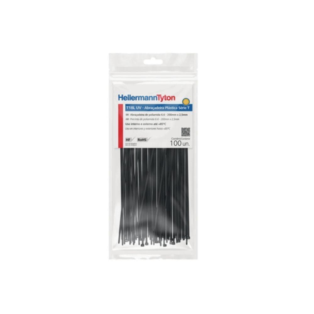 Abraçadeira Nylon 100x2,5 Preto C/100 Un T18r