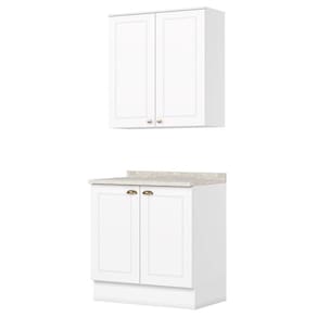 Armario Aereo E Balcao 80 Cm Americana Branco Calcare Henn