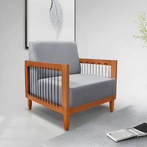Poltrona Decorativa Sala Estar Recepção Escritório Jade Cinza