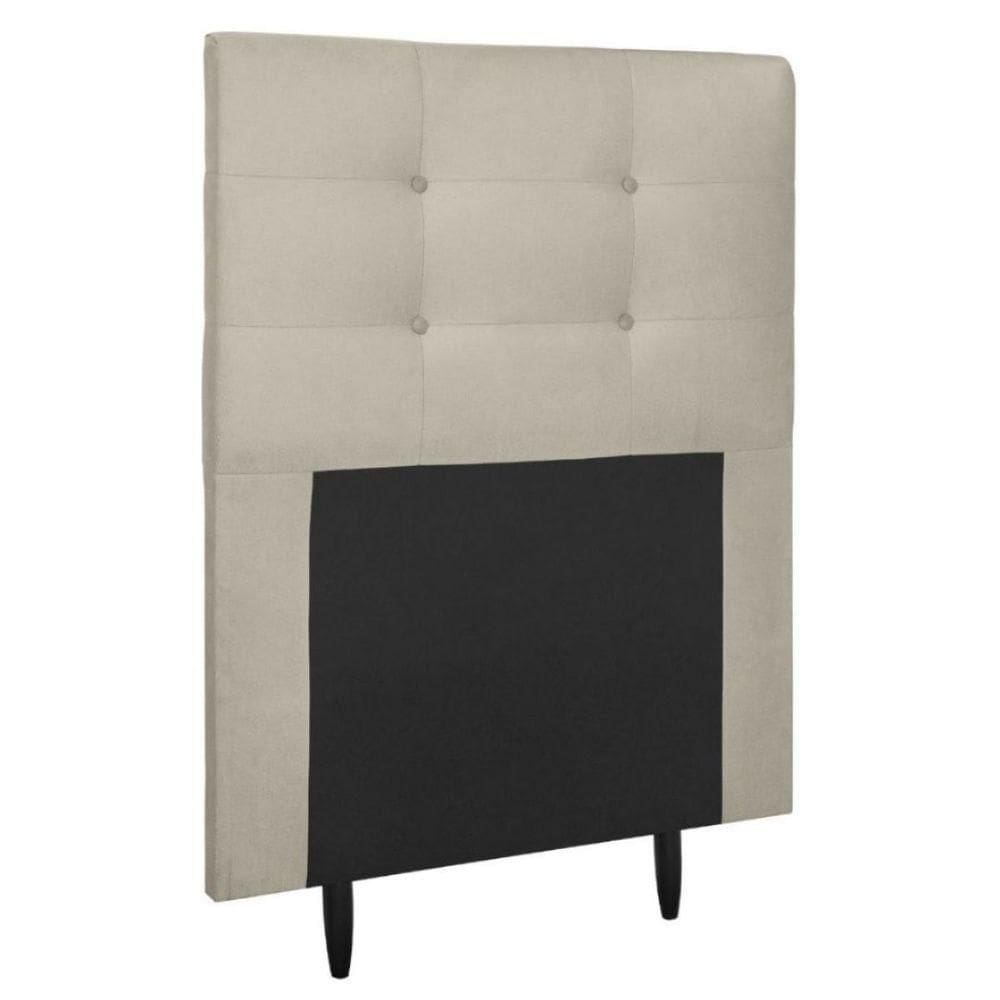Cabeceira Estofada Cama Solteiro 90 Cm Helena Suede Bege