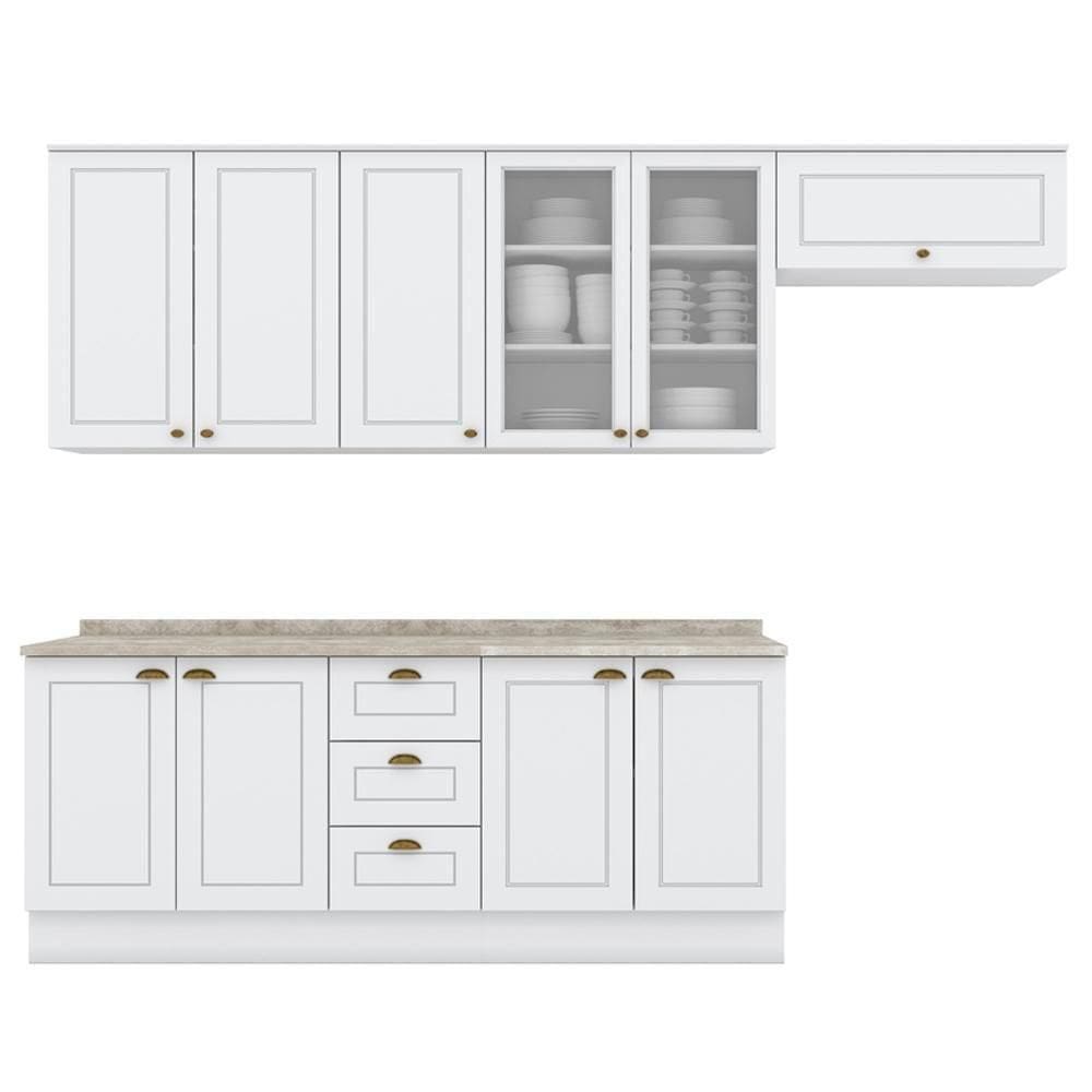 Cozinha Modulada 7 Pecas 280 Cm Ce791 Americana Henn Branco Calcare