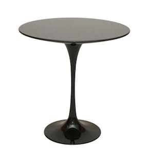 Mesa Lateral Tulipa Saarinen Redonda 51 Cm - Laqueado Base Preta