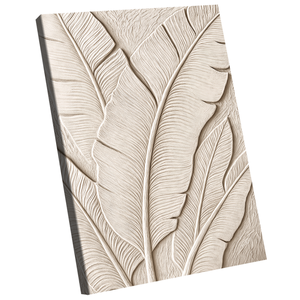 Quadro Decorativo Abstrato Folha Off-White