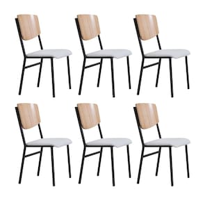 Conjunto 6 Cadeiras para Sala de Jantar Confort Bege / Preto
