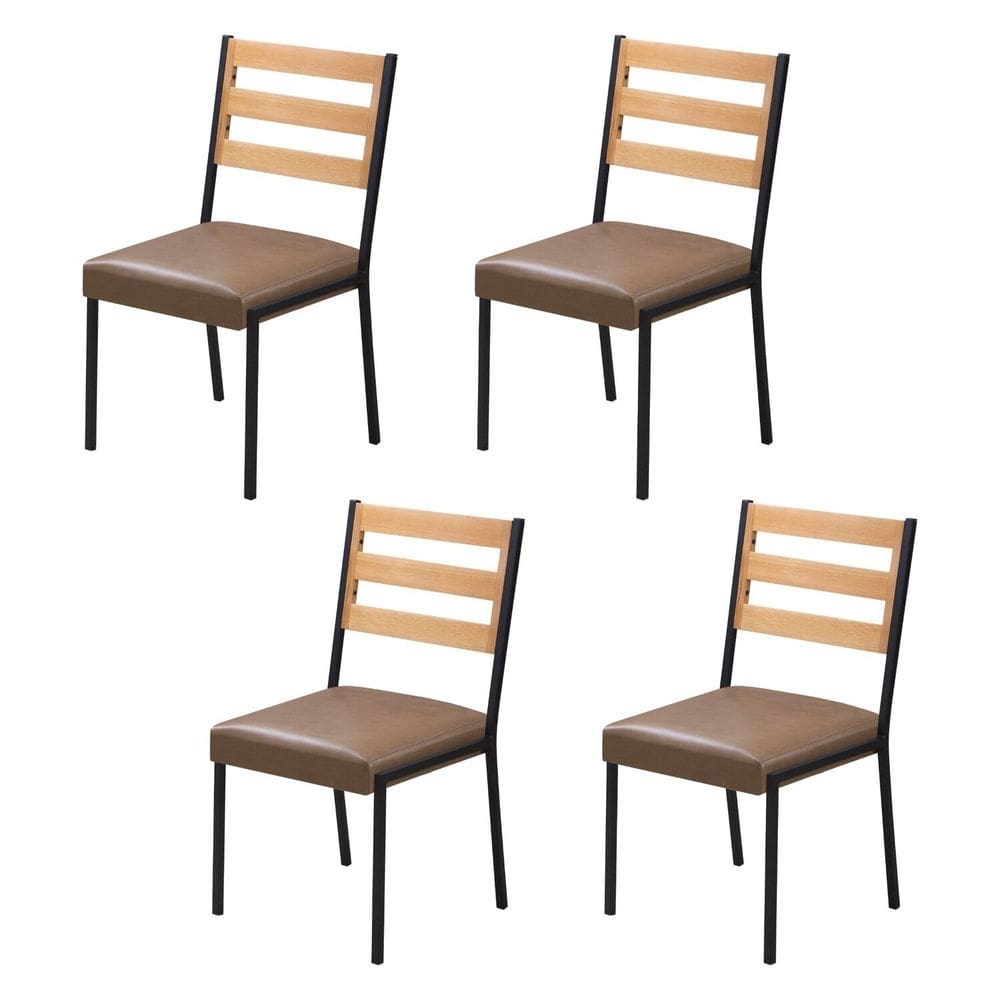 Cadeiras para Sala de Jantar 4 Unidades Londres Bege / Preto