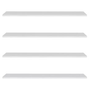 Prateleira Flutuante De Quarto Adulto Kit 4 Suporte Invisível 68cm Yara Branco - Lumil