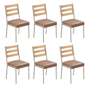 Cadeiras para Sala de Jantar 6 Unidades Londres Bege / Champanhe