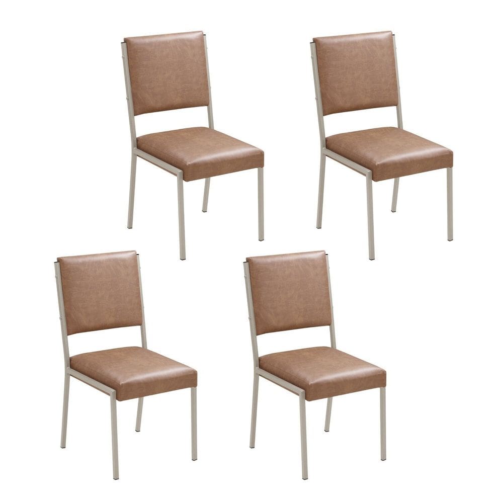 Cadeiras para Sala de Jantar 4 Unidades Lisboa Bege / Champanhe