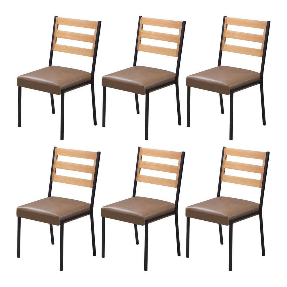 Cadeiras para Sala de Jantar 6 Unidades Londres Bege / Preto