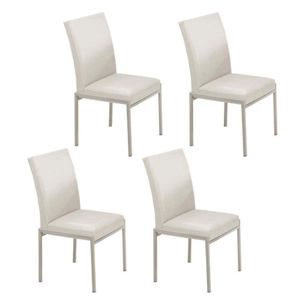 Cadeiras para Sala de Jantar 4 Unidades Atenas Off White / Champanhe
