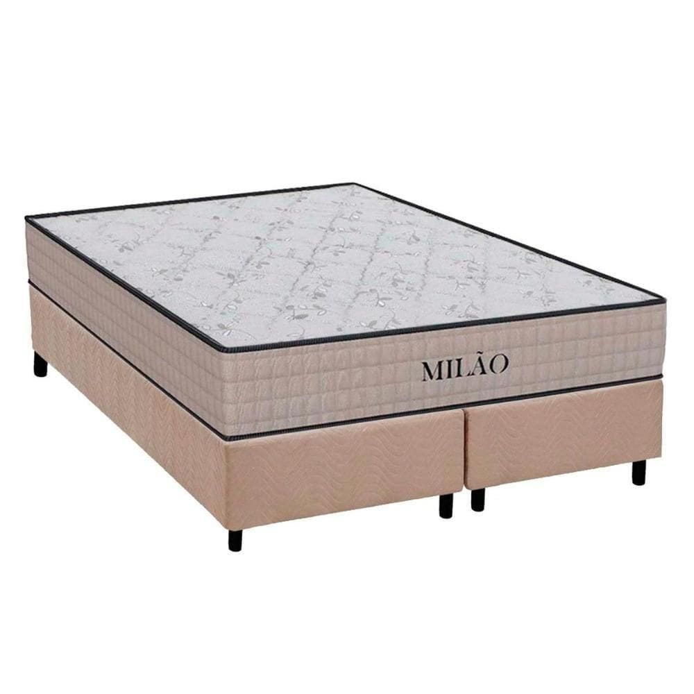 Conjunto Box Queen: Colchão Espuma Orthoflex D33 Milão Double Face Black + Base Crc Suede Clean(158x198)