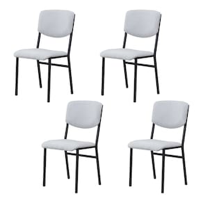 Conjunto 4 Cadeiras para Sala de Jantar Confort Cinza / Preto