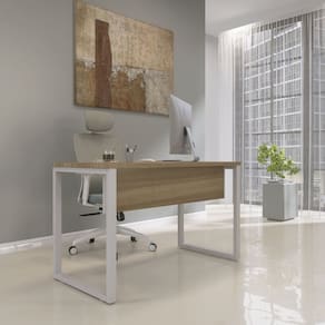 Escrivaninha para Escritório 70cm X 73,5cm Noce Naturalle/Cinza