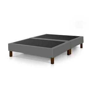 Base Box Madri Bipartido 1,58 X 1,98 Queen Size Klm Móveis Cinza