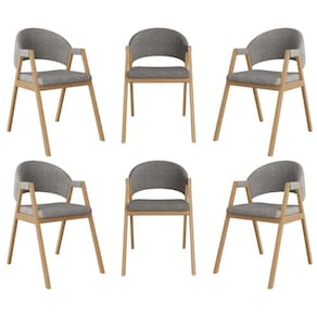 Kit 6 Cadeiras Para Mesa De Jantar Moderna Linho Balaqui Grafite