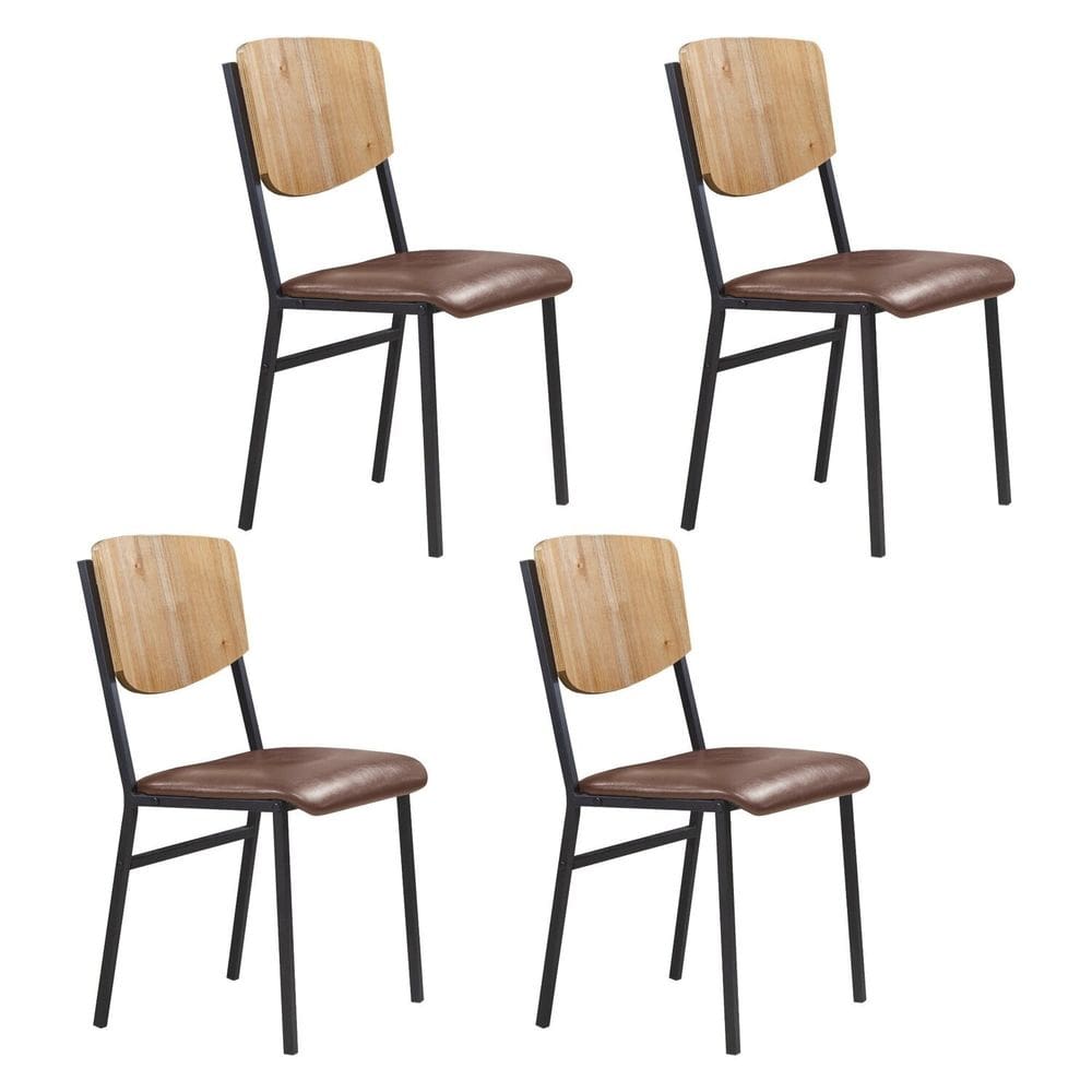Cadeiras para Sala de Jantar 4 Unidades Confort marrom / preto