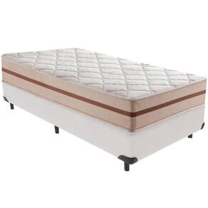 Cama Box Branco E Colchão Classic 26 Cm Molas Ensacadas Solteiro Anjos