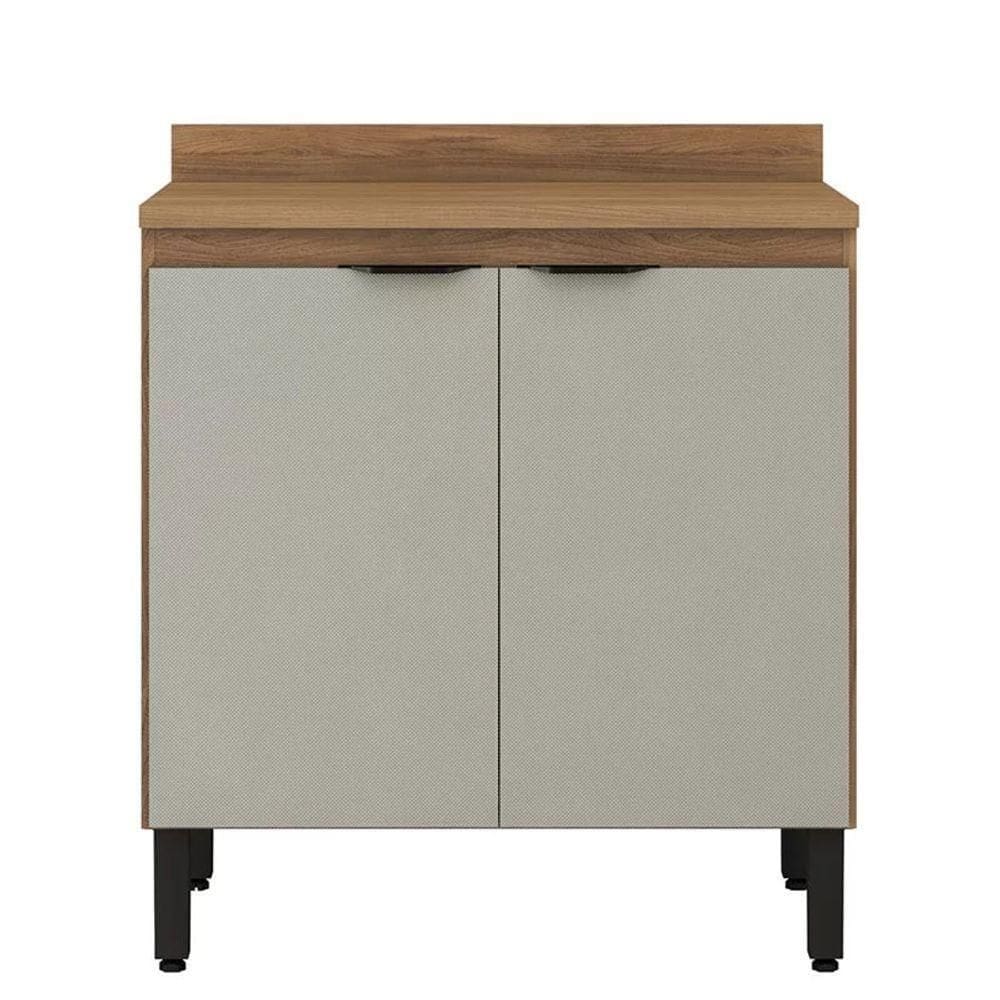 Balcão Firenze 2 Portas 80cm Com Tampo Mdp Demóbile Amêndola Nude Prime