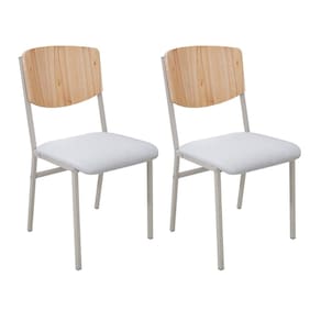 Conjunto 2 Cadeiras para Sala de Jantar Confort Cinza / Champanhe