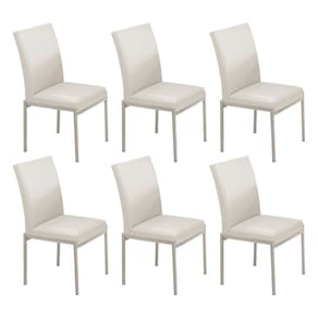 Cadeiras para Sala de Jantar 6 Unidades Atenas Off White / Champanhe