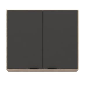 Armário Aéreo Firenze 2 Portas 80cm Demóbile Avena Grafito