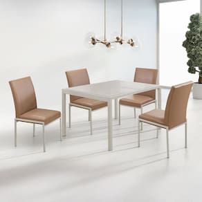 Conjunto Sala de Jantar com 4 Cadeiras Atenas Champanhe / Bege / Metalizado