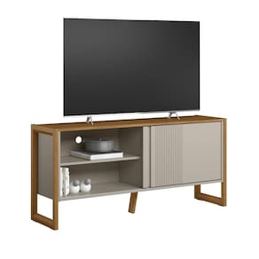 Rack 141cm Gold Para Tv Até 55 Polegadas Linea Brasil Nature Com Off White