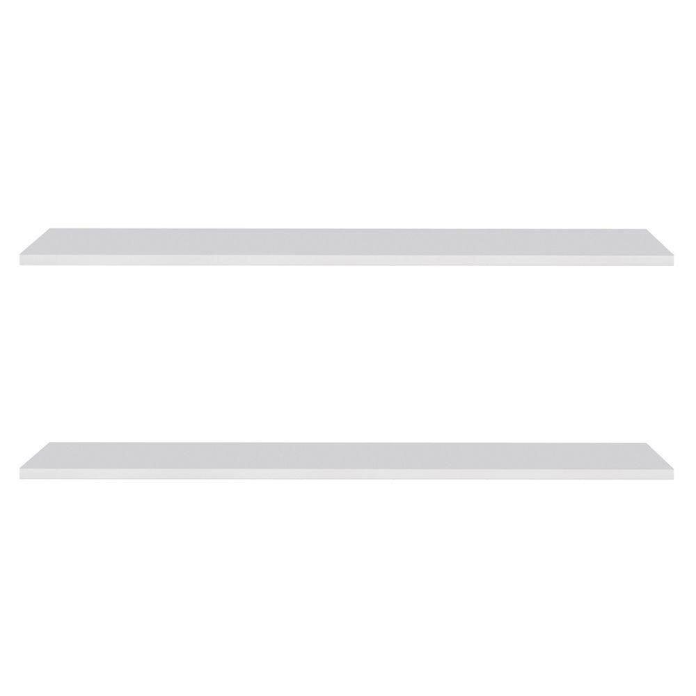 Prateleira Flutuante Para Escritório Kit 2 Suporte Invisível 91cm Yara Branco - Lumil