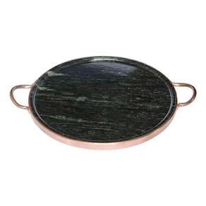 Forma De Pedra Sabão Para Pizza 22 Cm Alças De Cobre Curada