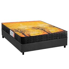 Conjunto Box Viúva: Colchão Anatômico Anjos Compact Ag 65 - D28 - Pantanal Black + Base Crc Suede Black(128x188)