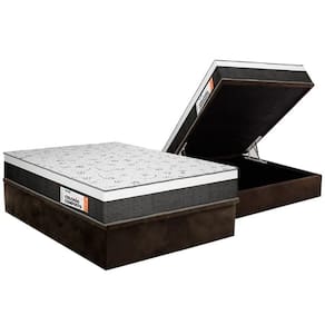 Cama Box Baú Casal Colchão Anatômico Plumatex Falcon Ultra Firme + Base Crc Suede Brown(138x188)