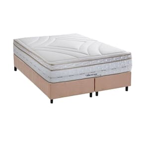 Conjunto Box King Colchão Molas Herval Maxspring American + Base Crc Suede Clean 193x203