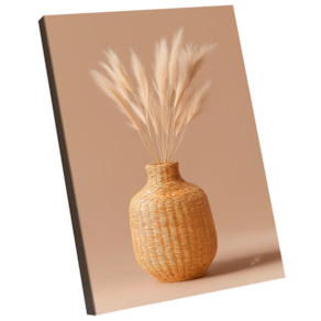 Quadro Decorativo Vaso e Folhas de Trigo Minimalista