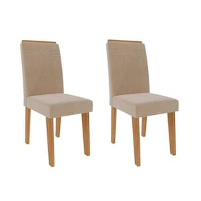 Cadeira Sala De Jantar Taís Kit 2 Un Savana-nature-suede Nude Bege