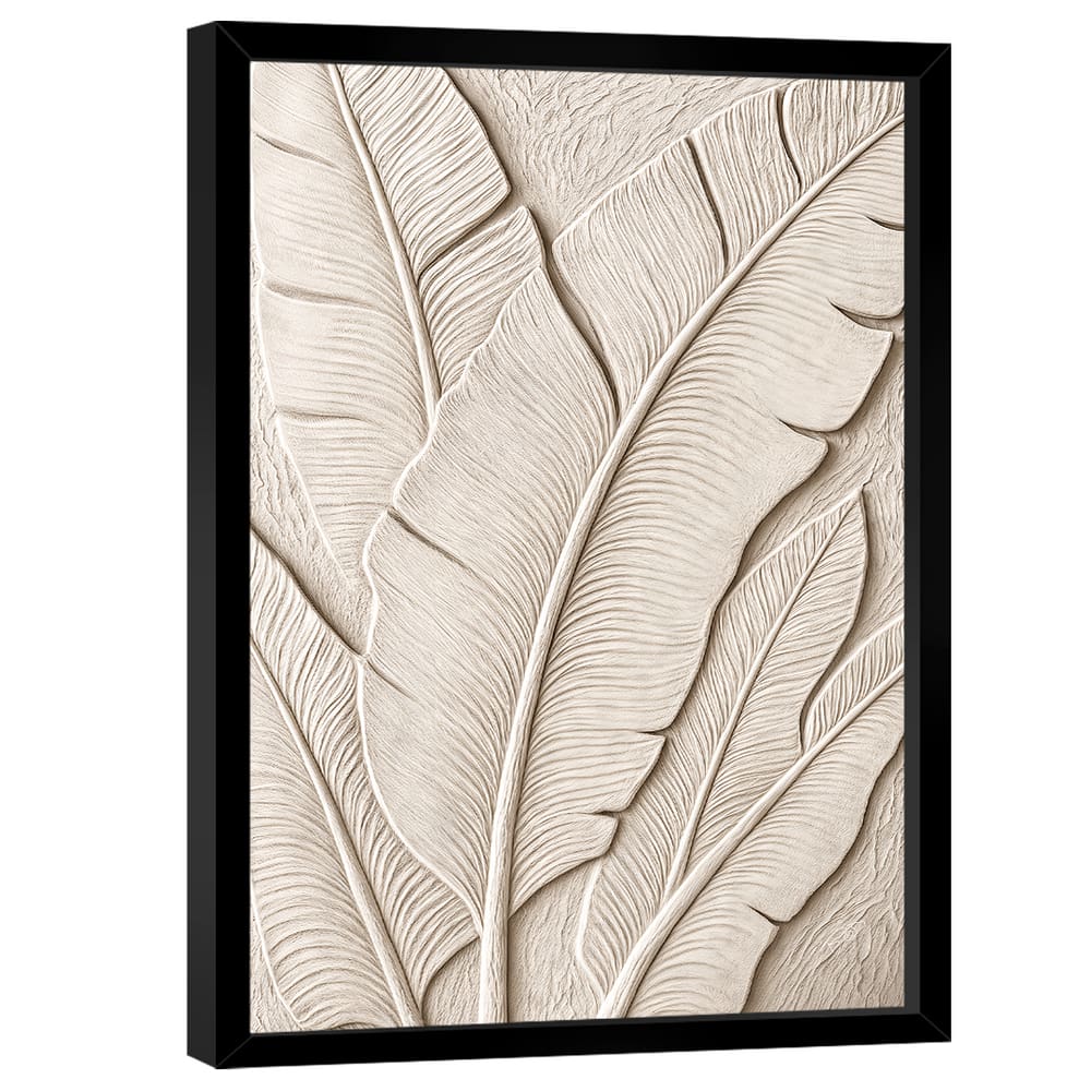 Quadro Decorativo Abstrato Folha Off-White