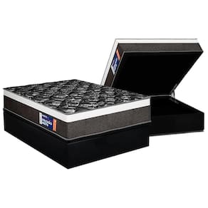 Cama Box Baú Casal Colchão Anatômico Plumatex D33 Selectus + Base Crc Suede Black(138x188)