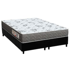 Conjunto Box Queen: Colchão Espuma Orthoflex D33 Comfortpedic Black + Base Crc Suede Black(158x198)